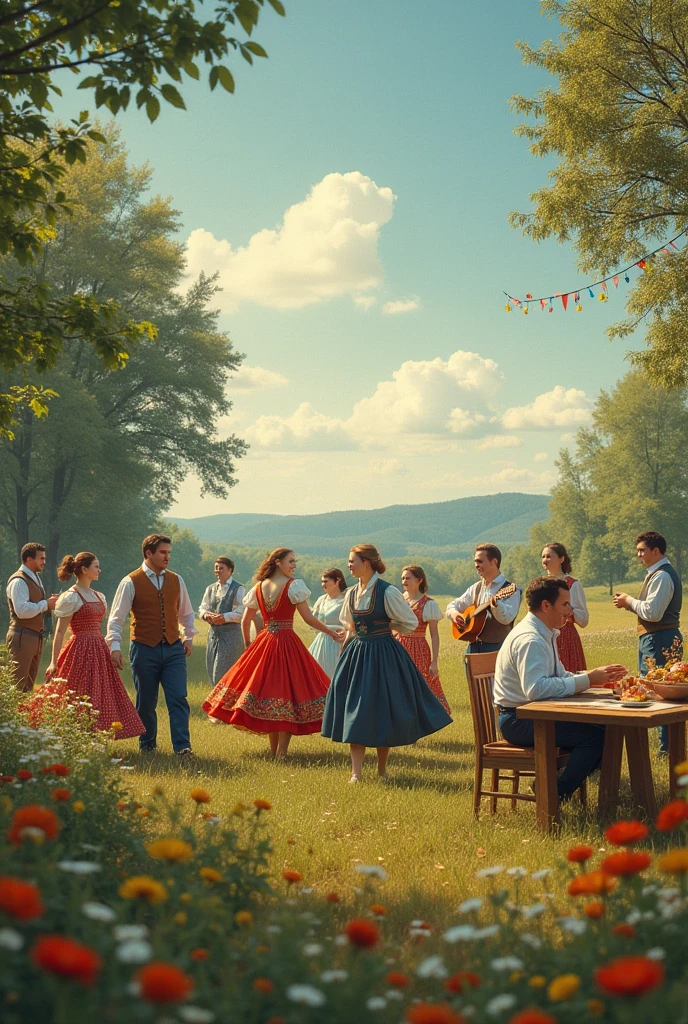Russian culture in celebrations without so much red and more peaceful like a Polaroid