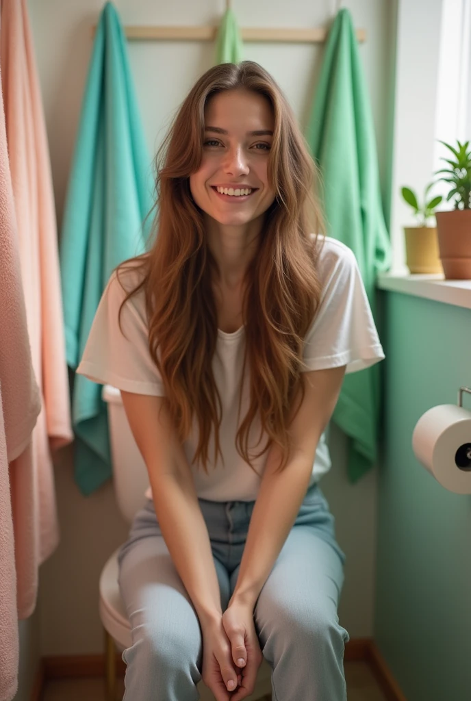 wife, , Gross point, Whole body, Who is peeing?, Sitting on the toilet, other, from the front