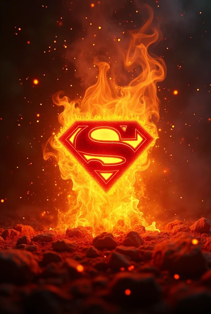 Put a flame background on the logo of the last image