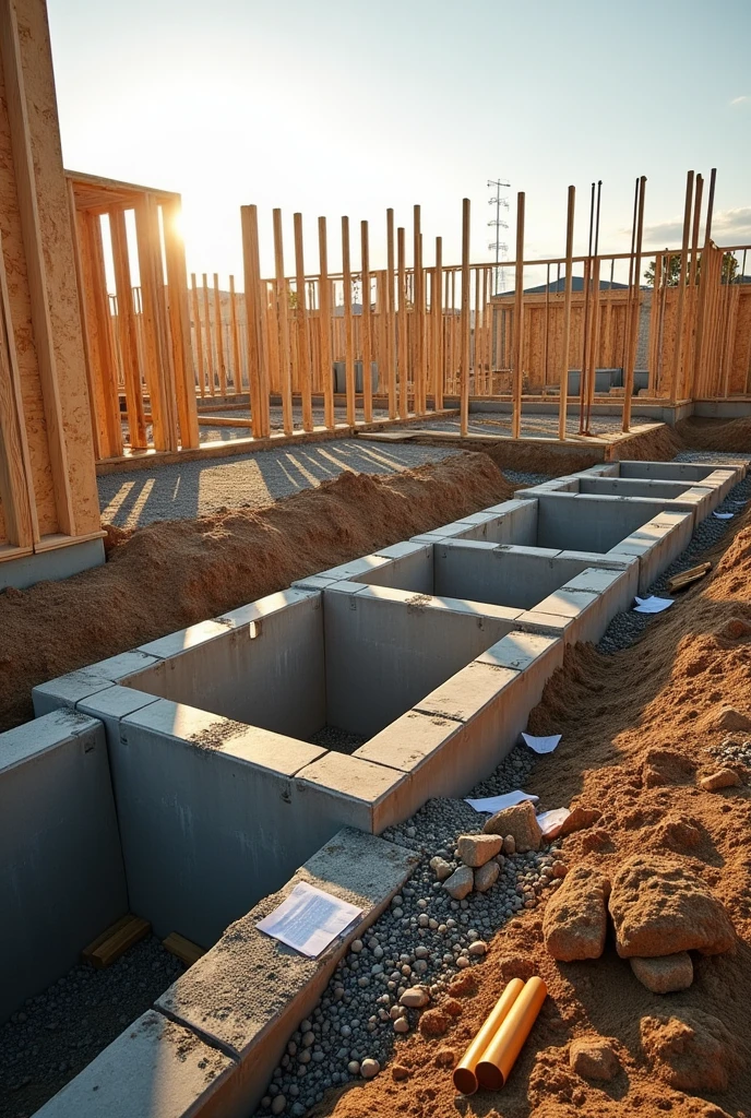 the foundation of a house with its foundations
