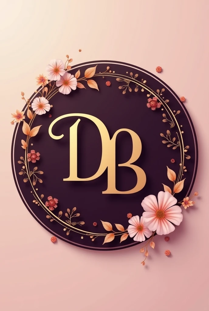 Create a logo with the letter D B in gold color for the beauty industry