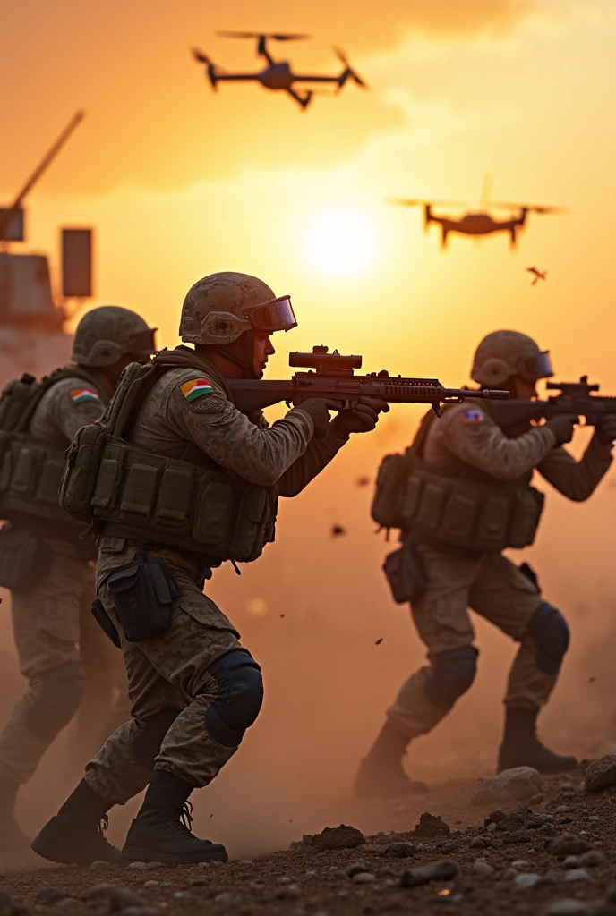 Day d with current war equipment and bullets flying 4k image,realisitic,Brazil vs France