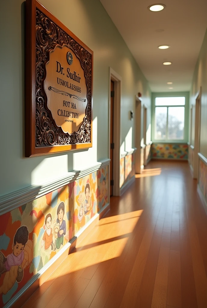 Legacy: A scene depicting a plaque or mural in the clinic commemorating Dr. Sudhir’s dedication and service.