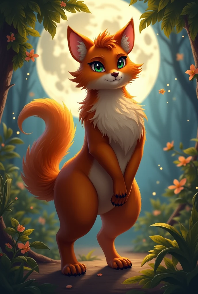 Sexy furry, sexy thicc thighs, nude, skin totally covered with fur