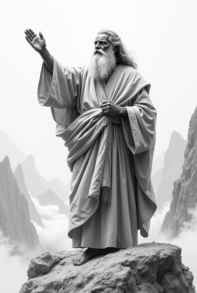An average pencil drawing of Moses