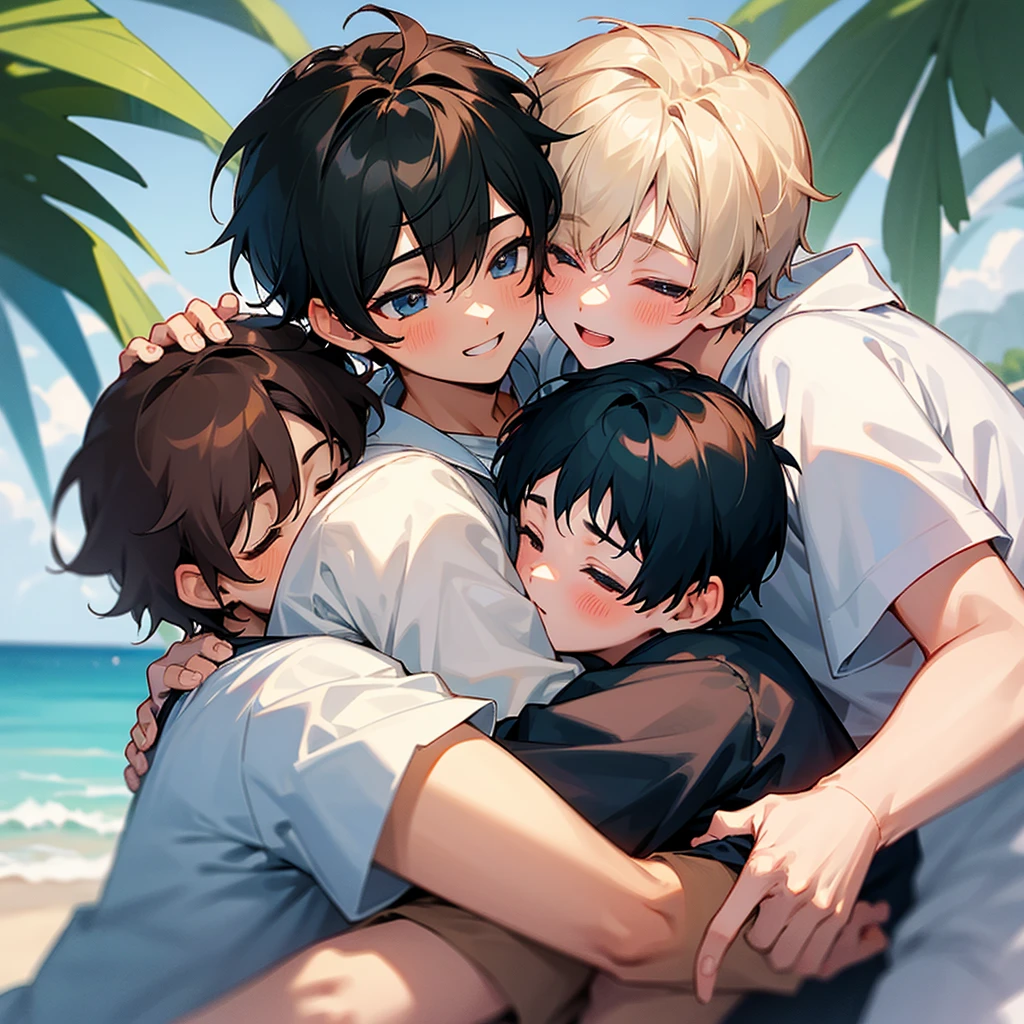 5 boys boy Many cute boys summer, hug with the boys' expressions full of joy and sweetness cute 🥰 doll