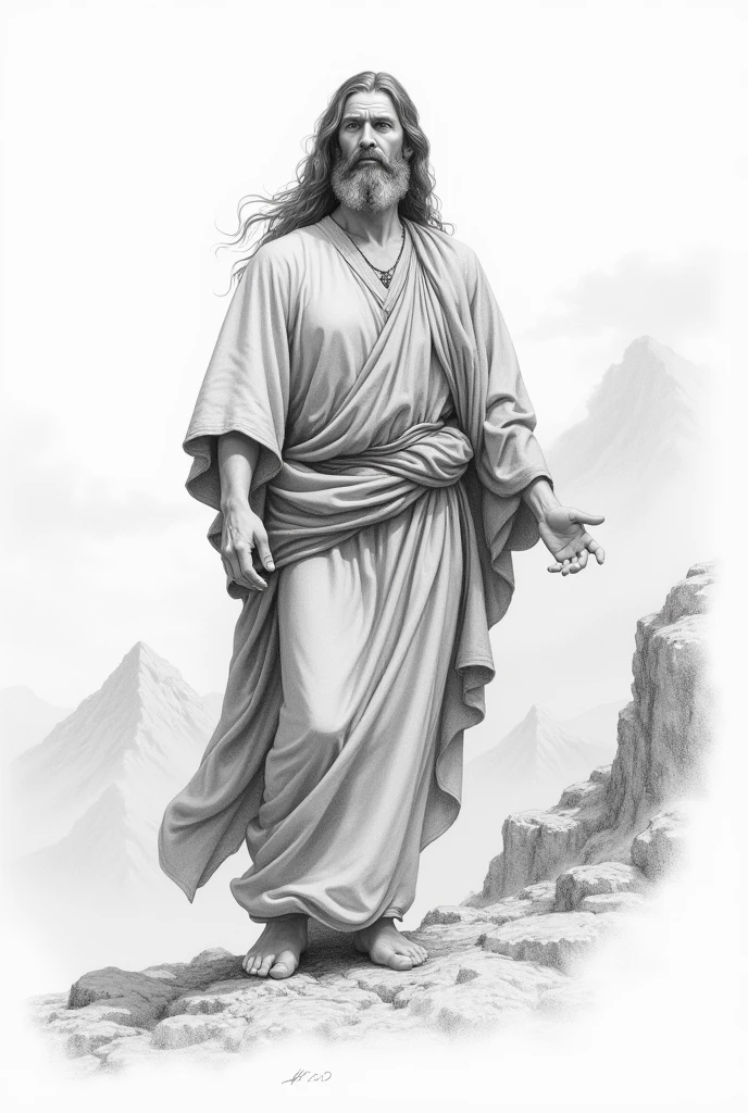 A very easy to do pencil drawing of Moses 
