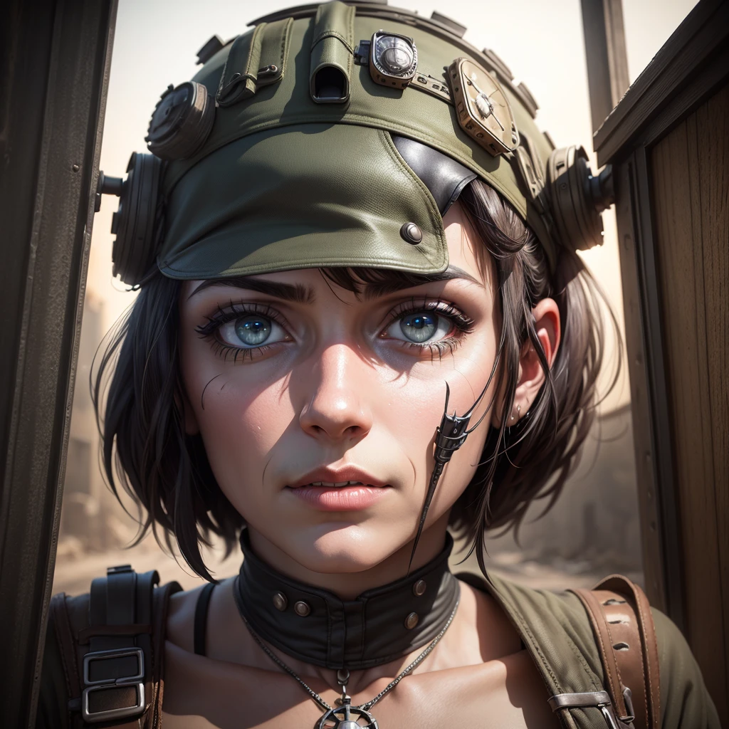 casa dieselpunk , Vibrant, photorealist, realist, dramatic, dark, sharp focus, 8k