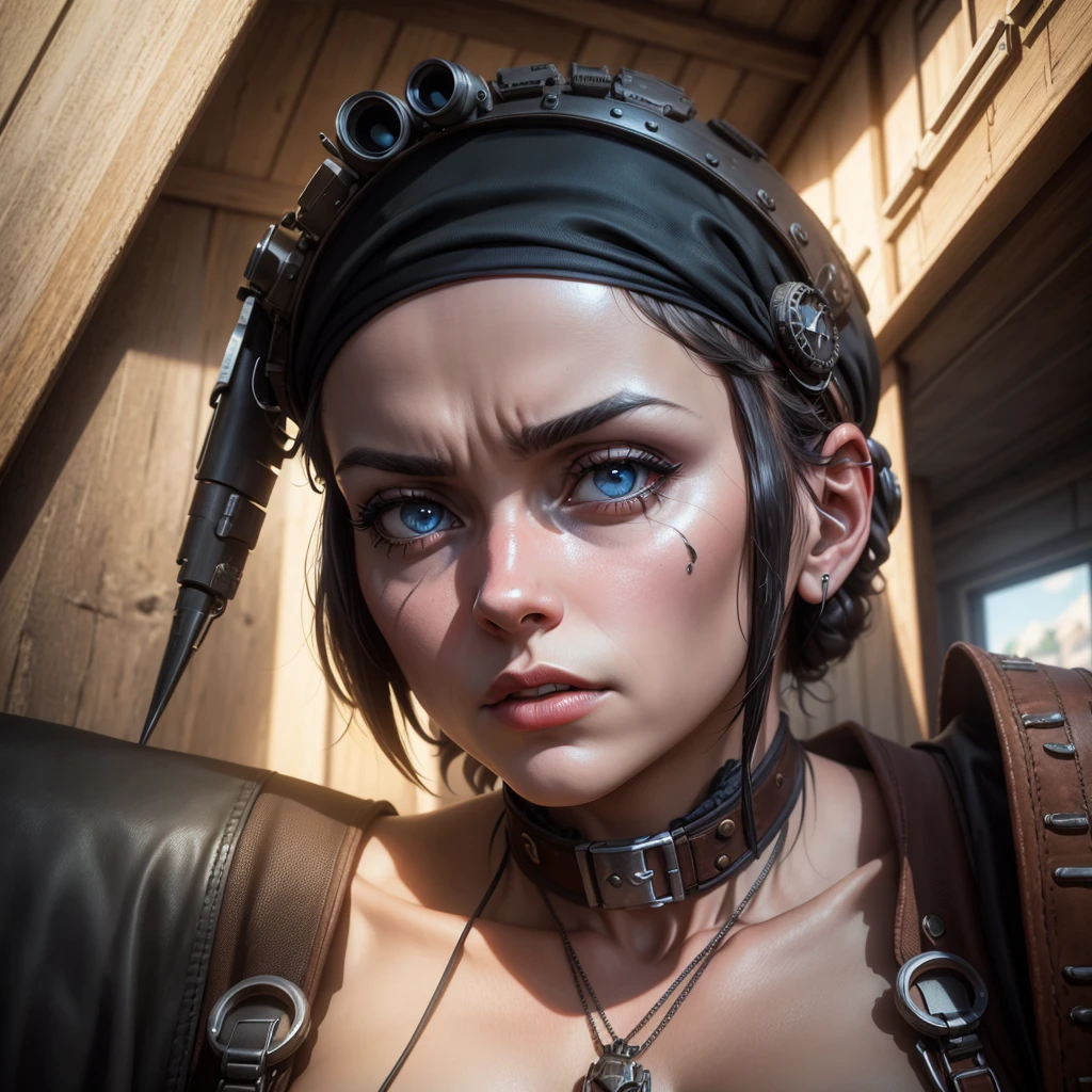 casa dieselpunk , Vibrant, photorealist, realist, dramatic, dark, sharp focus, 8k