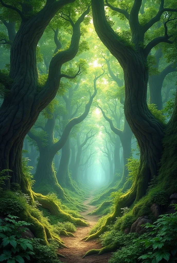 Flusterwald, The forests were a labyrinth of towering trees and mysterious shadows,