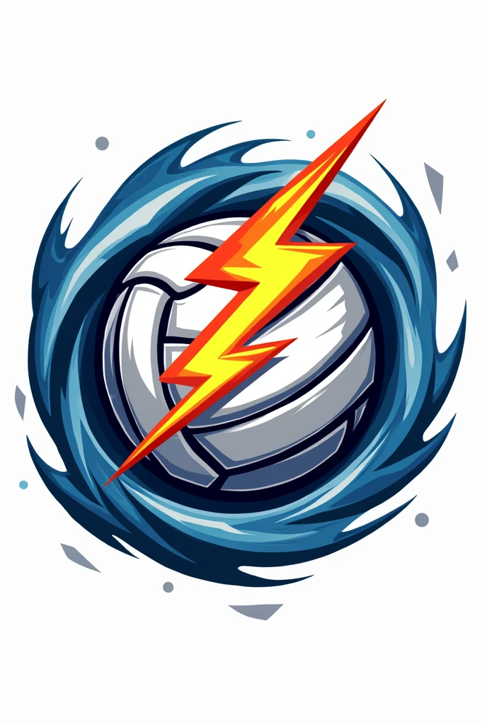 volleyball logo with a lightning bolt piercing through it