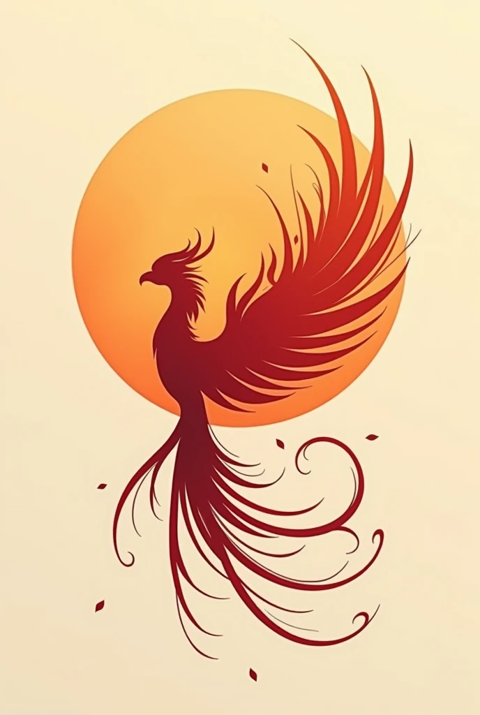 A phoenix vector art minimalistic with lines

