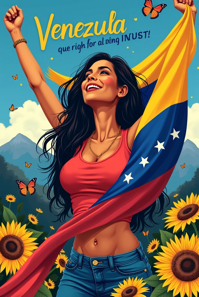 Create a poster about the right to live comfortably in Venezuela
