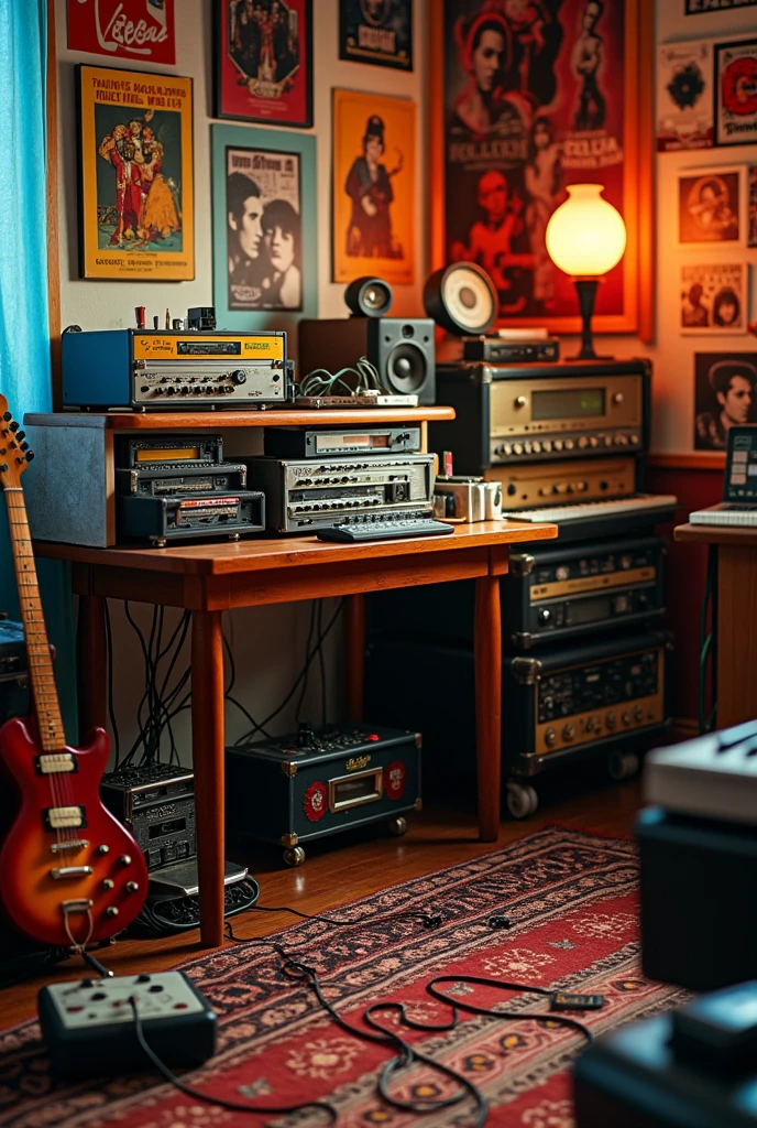 un studio de musica con un cassette 