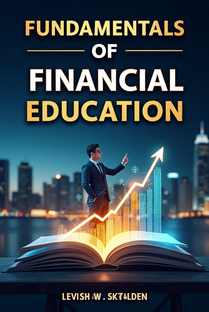 Create an ebook cover with the title "Fundamentals of Financial Education"