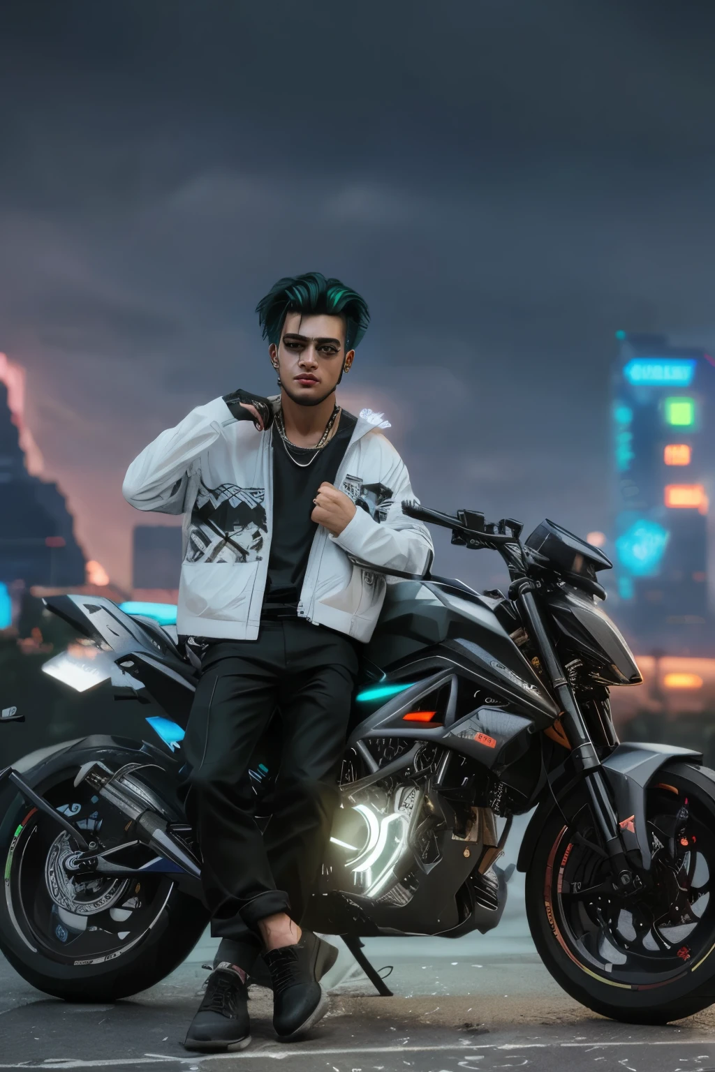 Change background cyberpunk handsome boy,realic face 8k,ultra realistic