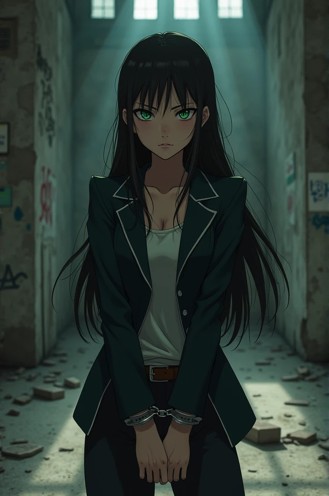 Yukino Agira handcuffed