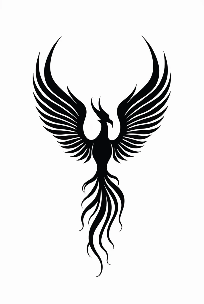 A phoenix vector art minimalistic with lines symmetric 
. Now turn it into a tattoo art black and white