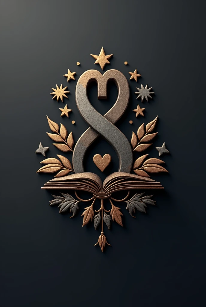 I need you to help me create a logo for a family home.
I want this logo to represent , through small symbols the family union, love, learning, fraternity. I would like the initials to be "My S" I would like it in iron colors 