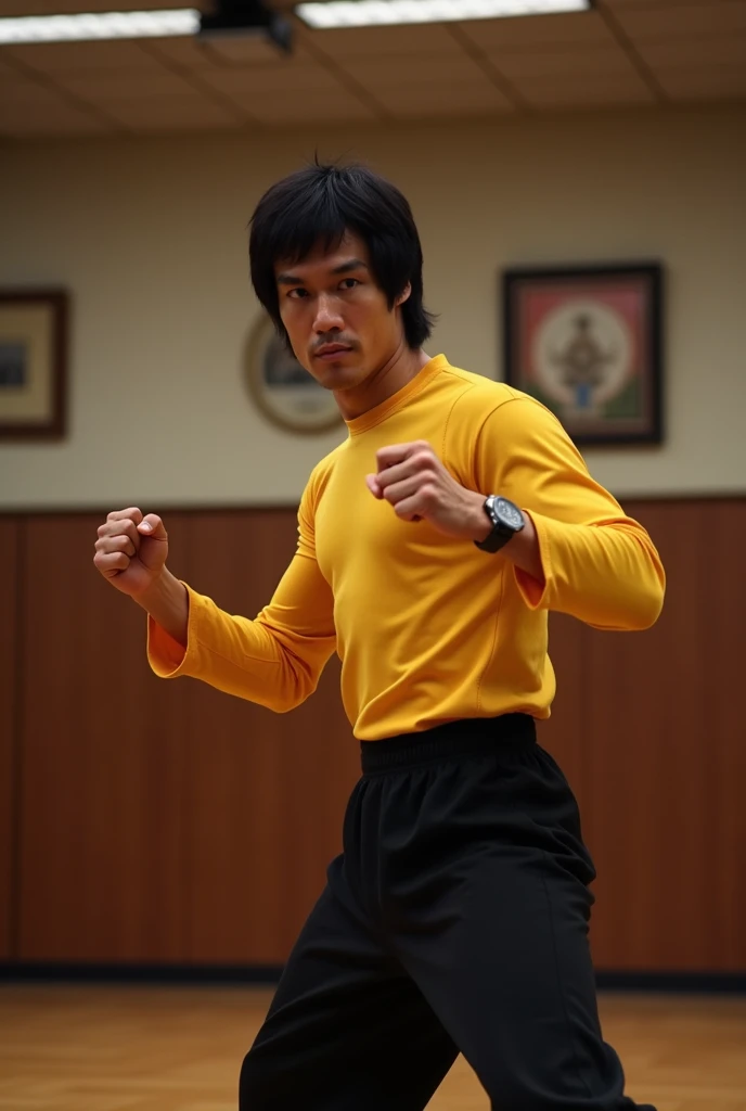 Bruce Lee was fighting in the presentation room.