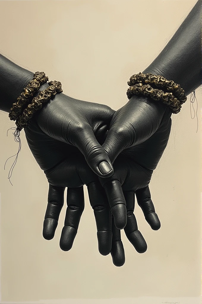 a drawing of two hands reaching towards each other, inspired by Ivan Albright, carved black marble, cgsocciety r/art, inspired by Stanisław Masłowski, dishonored inspired, made of bronze, inspired by Alphonse Legros, dissection sketch, gthl.art, by Eleanor Hughes, anamorphic illustration