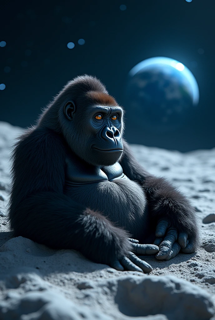 Gorilla chilling on the moon