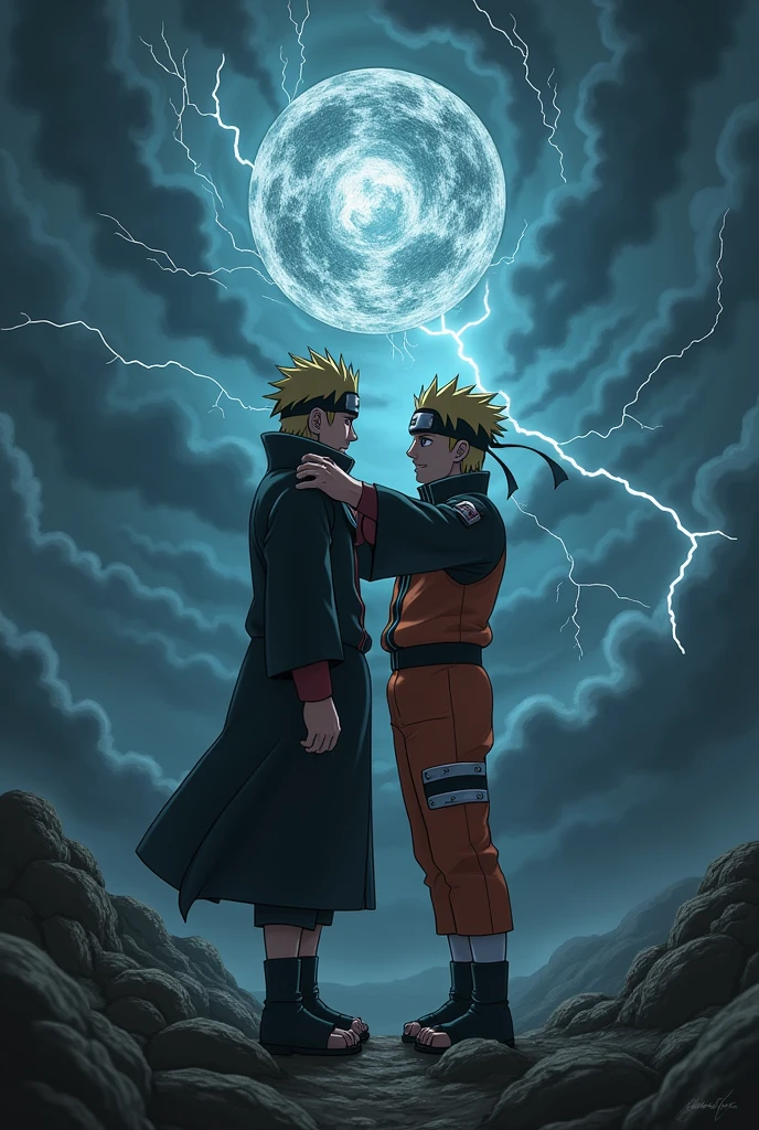 Naruto holding pain
with a logo of ABSTRACT
