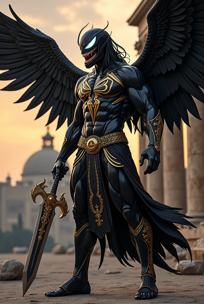 Venom hermes Greek god with wing sword outfit