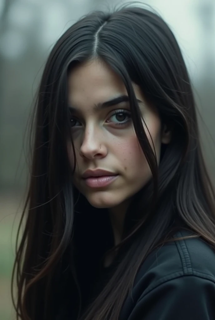 Facebook profile picture of a 16 year old girl, with black hair and fair skin,  that her face is not very visible and that the image quality is not good 