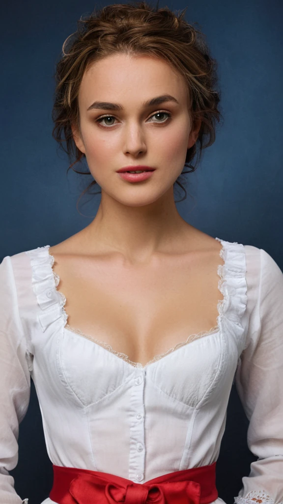 ultra detailed beautiful picture of (ohwx woman) dressed as a vicotrian era woman, white thin dress and long hair, cleavage, flat breasts, by artgerm and wlop, hyperdetailed photorealism face, victorian era background, octane render, unreal engine 5, highly rendered, extreme detail, intricate, masterpiece, smooth, sharp focus, illustration, beeple, cinematic lighting, regency era, royal, slim body, 40kg