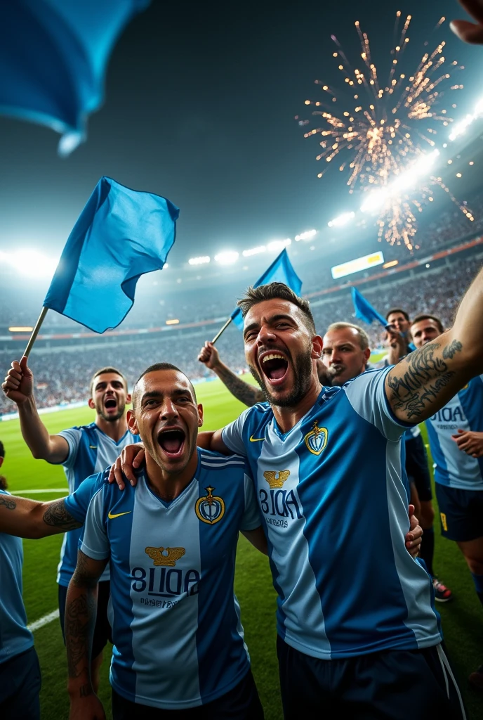 crea un immagine dove gli ultras della Lazio cacciano il pisello fuori