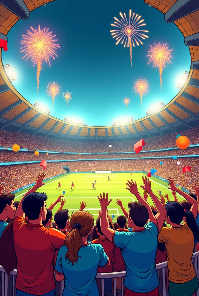Stadium tribune cartoon points to print