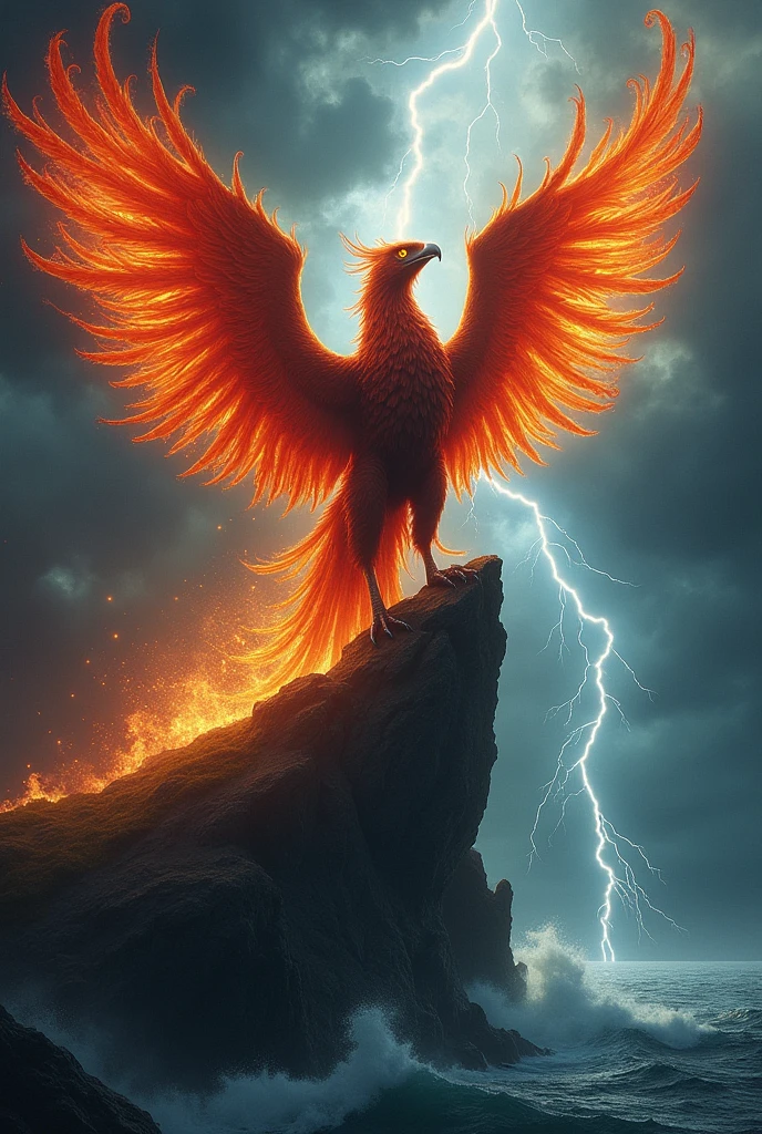 Angry and robust Greek mythological bird