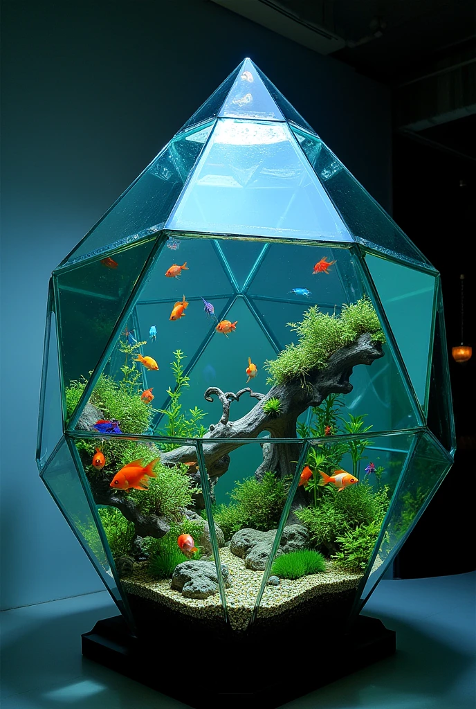 Make an aquarium in the shape of a Platonic icosahedron