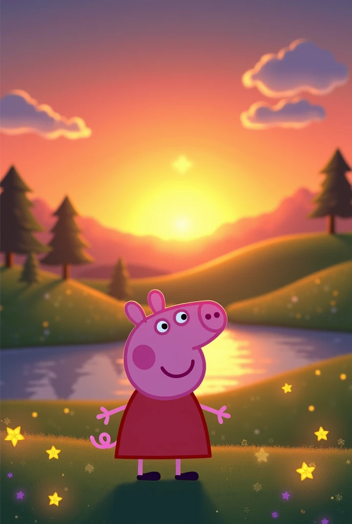 Peppa Pig sunset scene