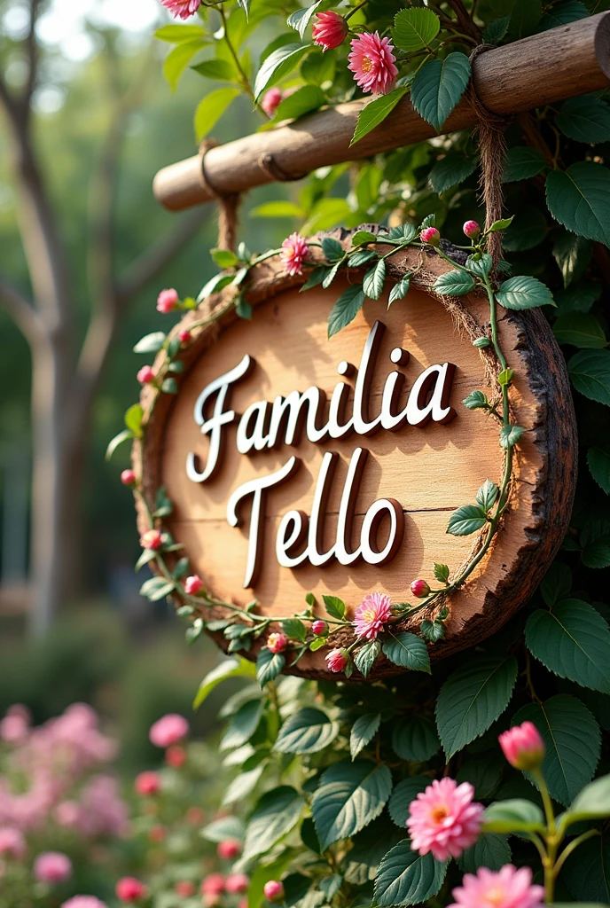 Sign with the name Familia Tello in cursive