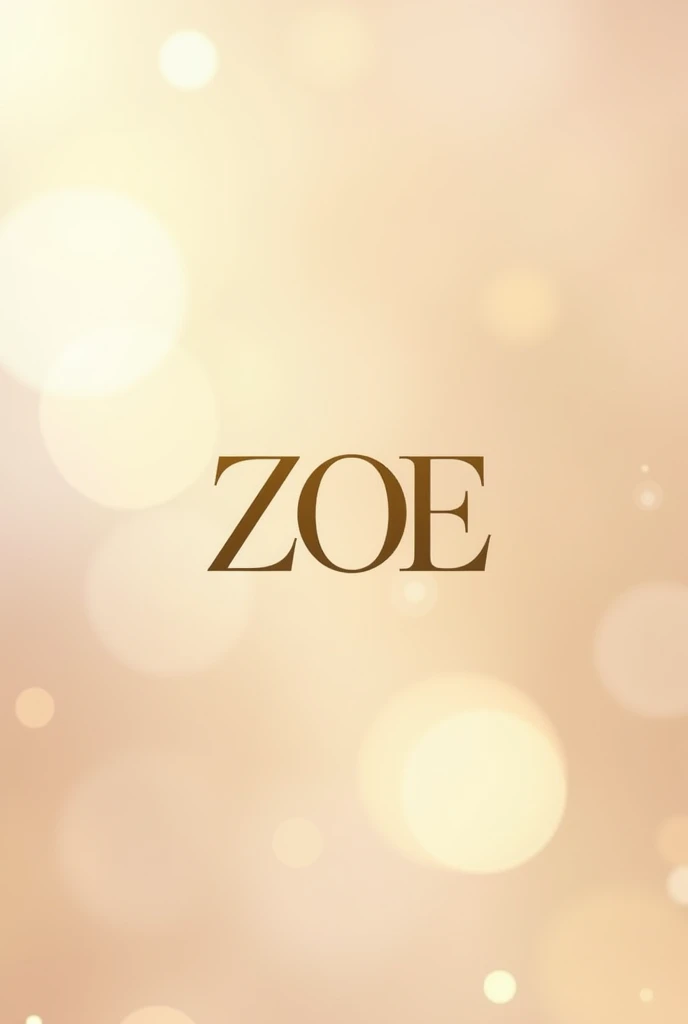 Logo with the name ZOE in pastel gold gradient with background