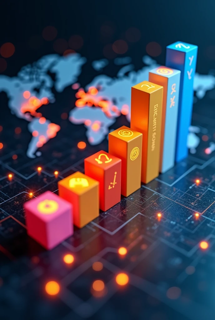 Bar or line graph showing the projected growth of the food 3D printing industry, or an image of a global map highlighting growth markets.


