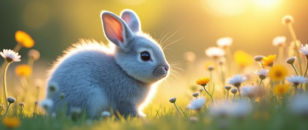 (translation:1.25), ((Fluffy round blue rabbit:1.5, Genuine:1.8, Realistic:2.0, wild rabbit)),translation,cute, baby, beautiful, Deviant art, A photo taken by the world's best photographer, Aligned on the right,