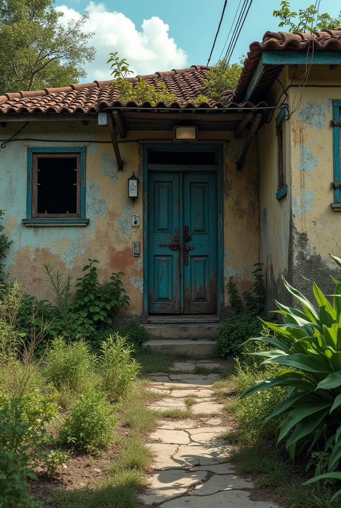 Claudinei decided to go to his friend Joao's house, but when he arrived, he saw Joao's house with the rusty gate and broken windows.