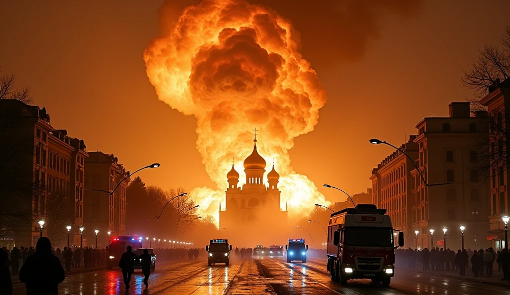 large explosion in ukraine capital
