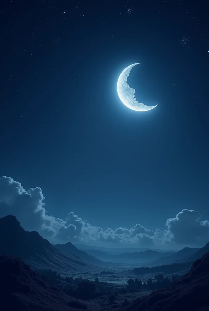 a night moon in the shape of a broken heart
