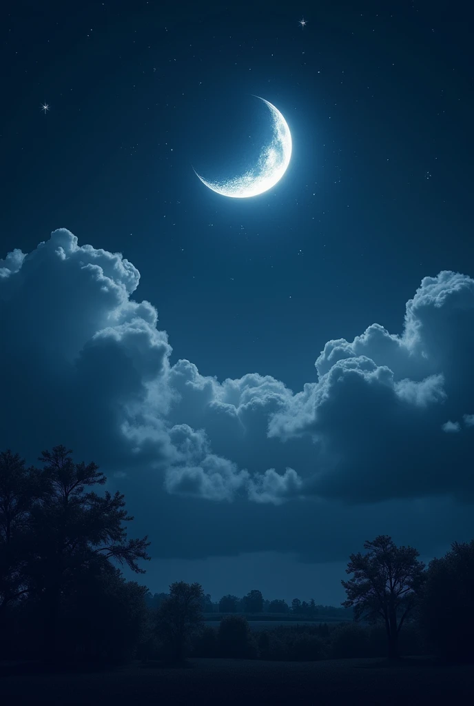 a night moon in the shape of a broken heart
