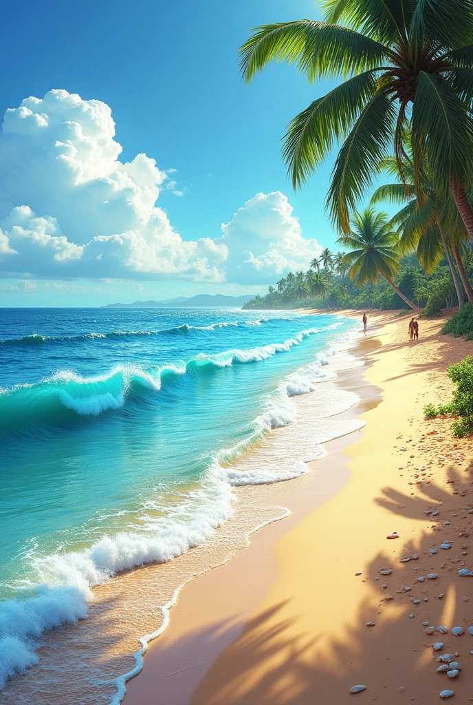 the sea touching the sand on the beach seen from above