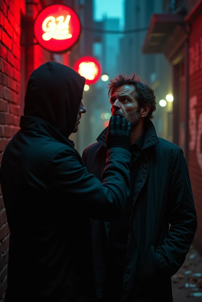 A man being silenced by a person