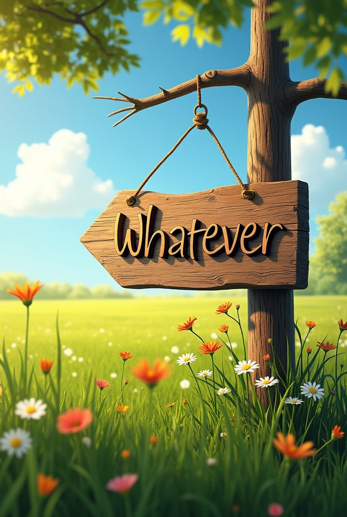 A sign that says whatever
