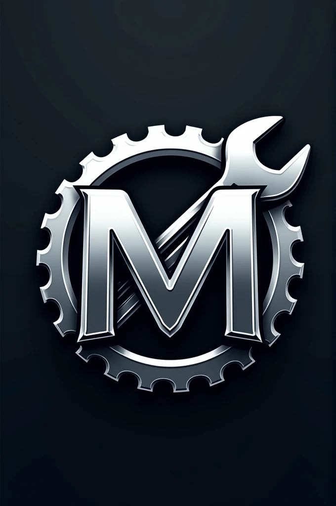 Create a logo of a capital letter M. That represents automotive mechanics
