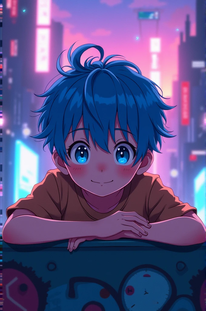 Blue anime boy 