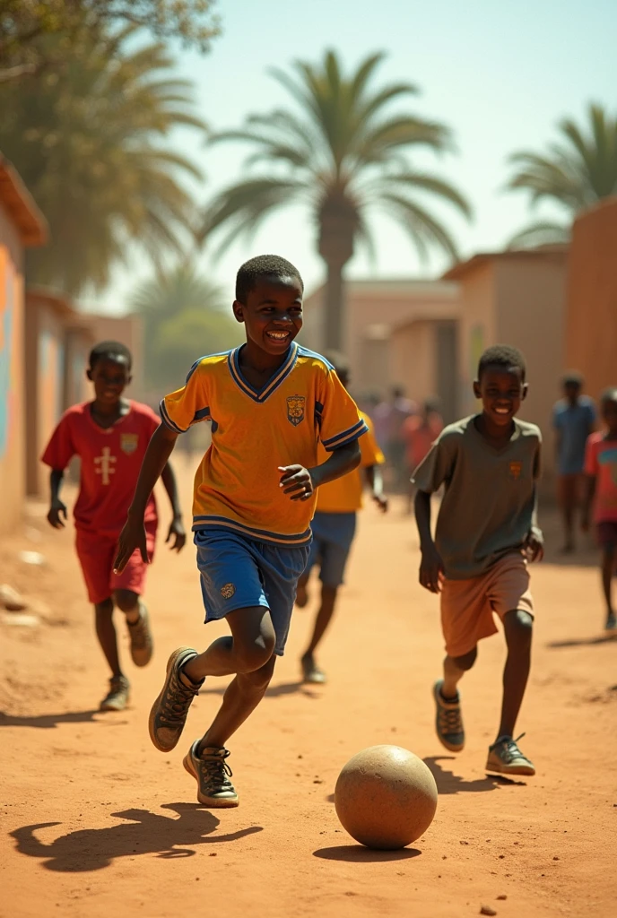 Somali youth playing football in 2000