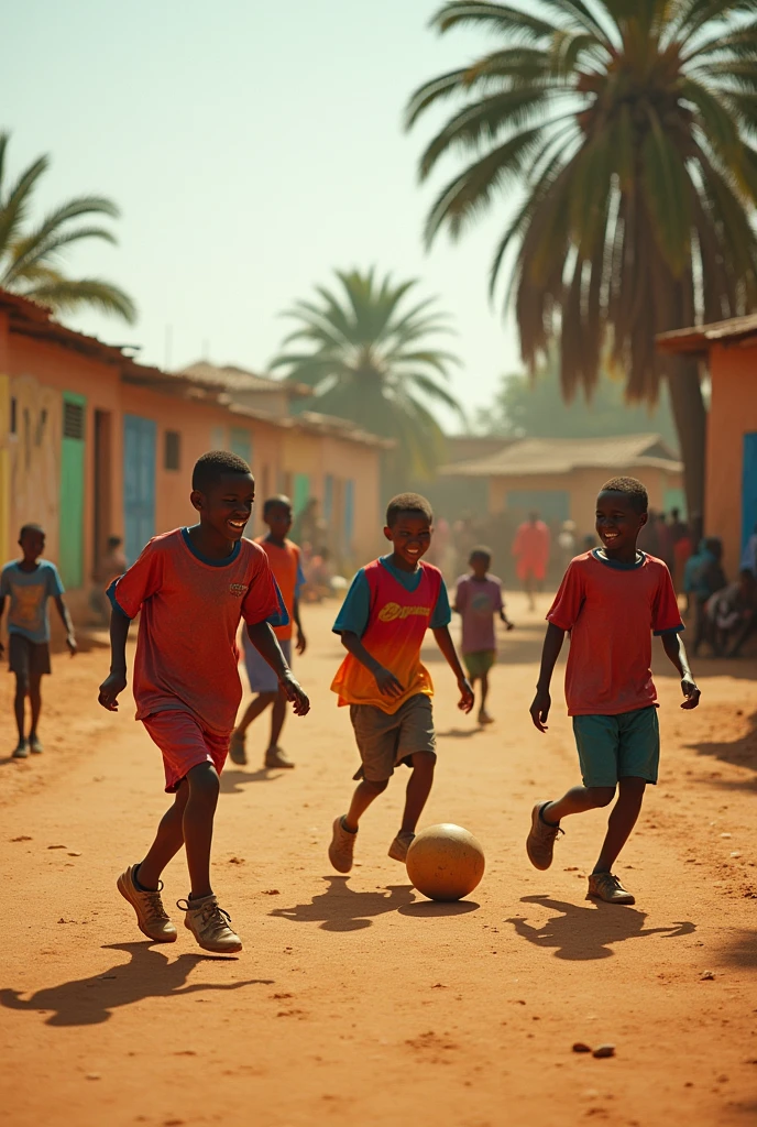 Somali youth playing football in 2000
